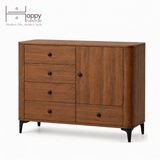  HAPPY FURNITURE , Tủ lưu trữ bo cạnh 5 ngăn kéo 1 cửa mở - SMOOTH, TCM_B_003 , 104cm x 41cm x 85cm 