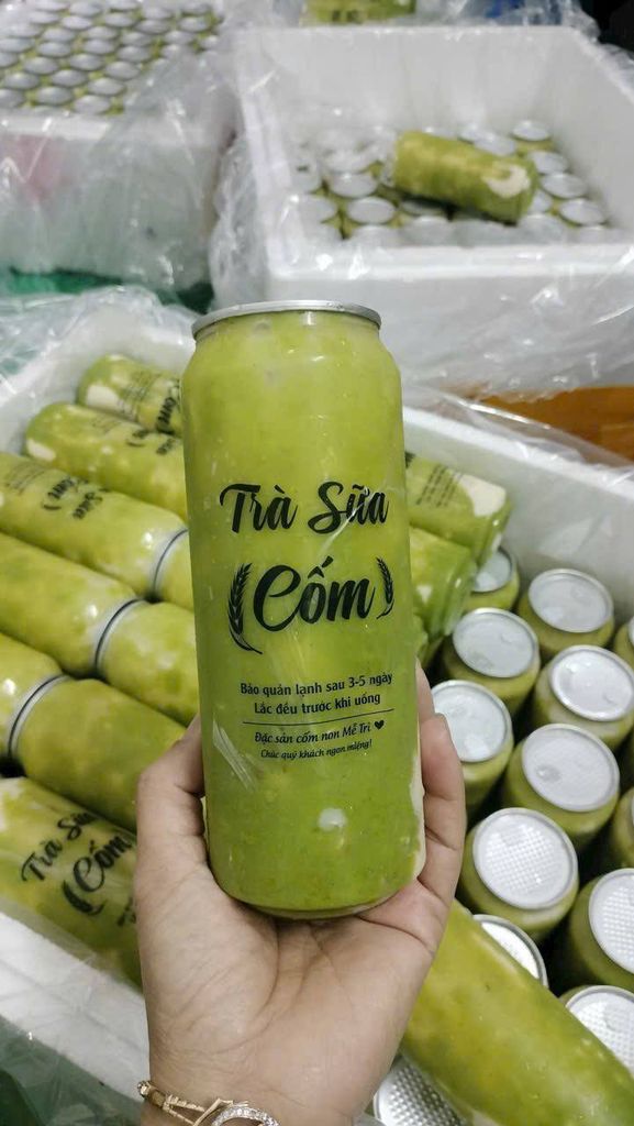Trà Sữa Cốm Hà Nội 300ml/500ml – Cốm Tươi Xào Dẻo