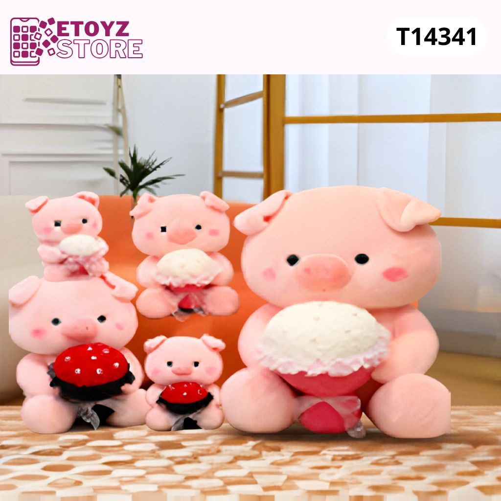  Thú bông 90cm Lợn hồng cầm hoa- T14341 