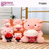  Thú bông 90cm Lợn hồng cầm hoa- T14341 