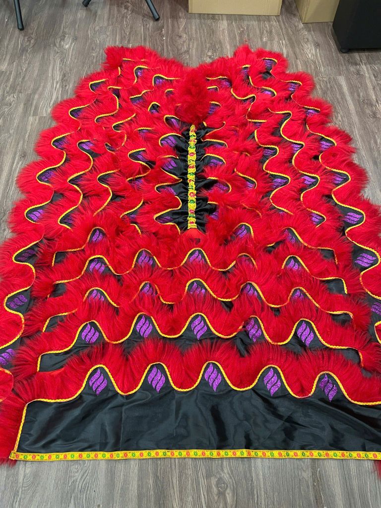 Đuôi quần lân Lông Đỏ - 3 sọc KT tím