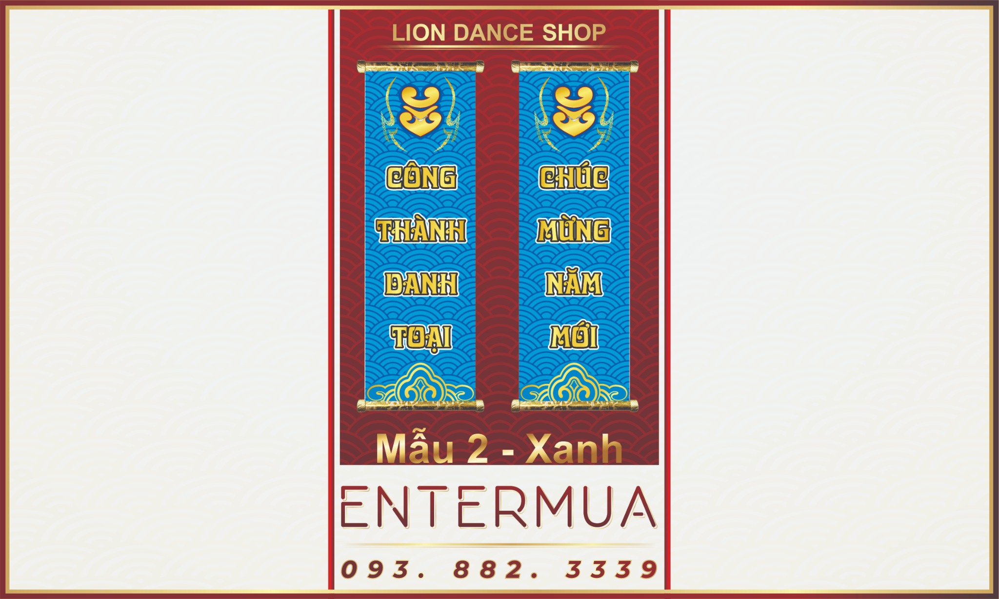 Liễn lân sale Mẫu 2 - Xanh