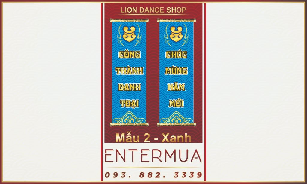 Liễn lân sale Mẫu 2 - Xanh