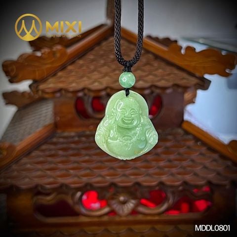 Mặt Dây Phật Di Lặc Thạch Anh Xanh