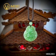 Mặt Dây Phật Di Lặc Thạch Anh Xanh