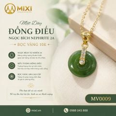 Đồng Điếu Ngọc Bích Nephrite 2A Bọc Vàng 10k