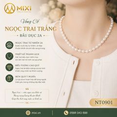 Vòng Cổ Ngọc Trai Trắng Bầu Dục 2A