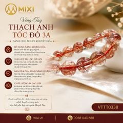 Vòng Tay Thạch Anh Tóc Đỏ 3A