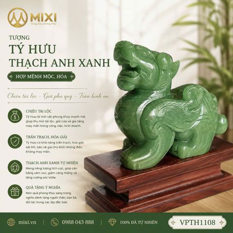 Tỳ Hưu Thạch Anh Xanh