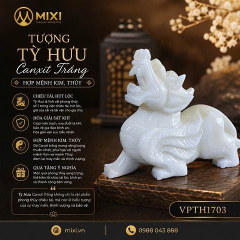 Tỳ Hưu Canxit Trắng