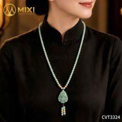 Chuỗi Vòng Ngọc Lam Dầu Mix Hồ Ly Lam Ngọc Chúa Bi Vàng 10K