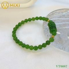 VT Ngọc Bích Nephrite 3A Mix Ngũ Điếu Bi Khía Vàng 10k
