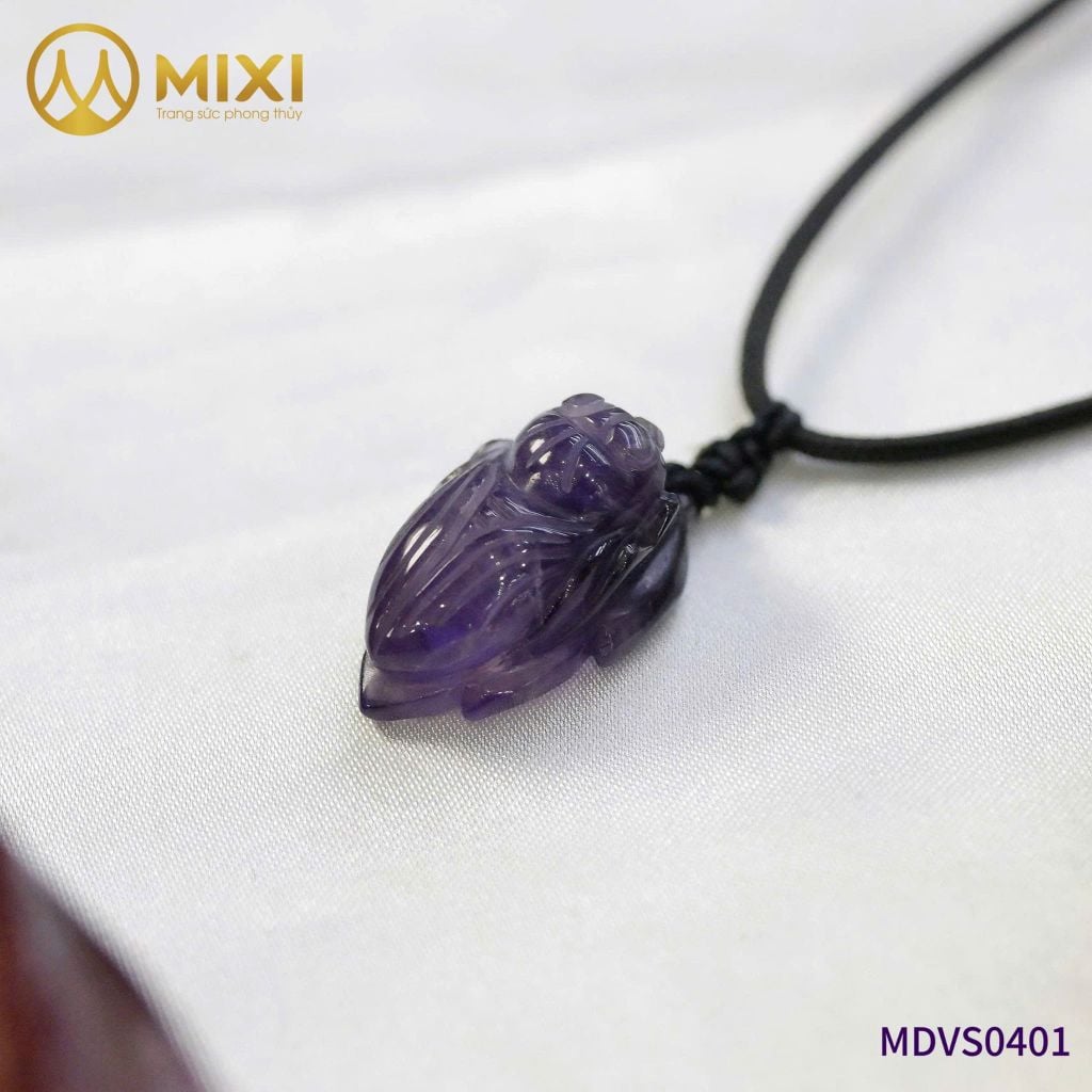 Mặt Dây Ve Sầu Thạch Anh Tím