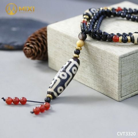 Chuỗi 108 Tourmailne Đen 2A Mix 3 Dzi