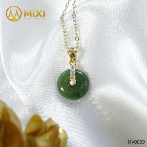 Đồng Điếu Ngọc Bích Nephrite 2A Bọc Vàng 10k