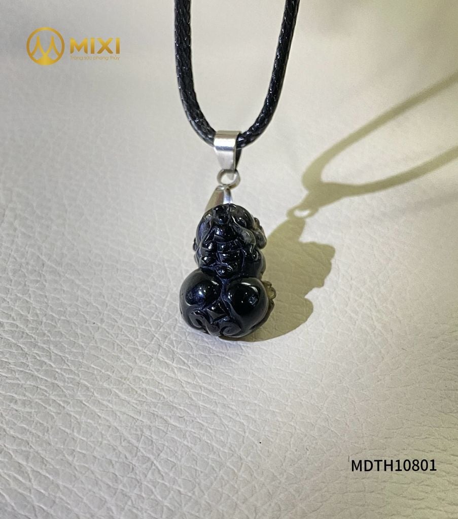 Mặt Dây Tỳ Hưu Thạch Anh Đen 2A
