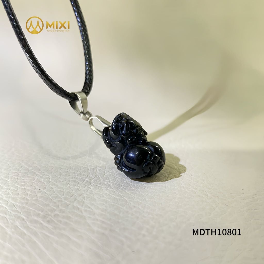 Mặt Dây Tỳ Hưu Thạch Anh Đen 2A