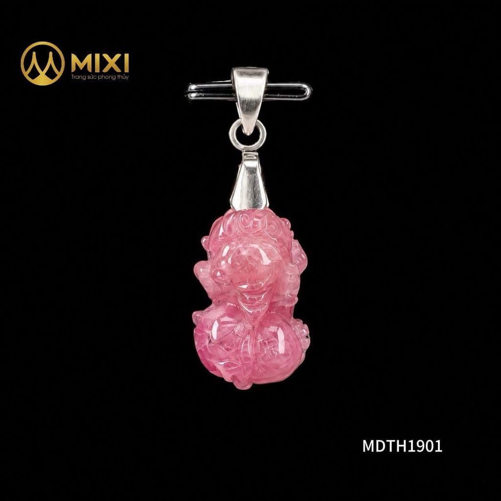 Mặt Dây Tỳ Hưu Ruby Hồng 2A