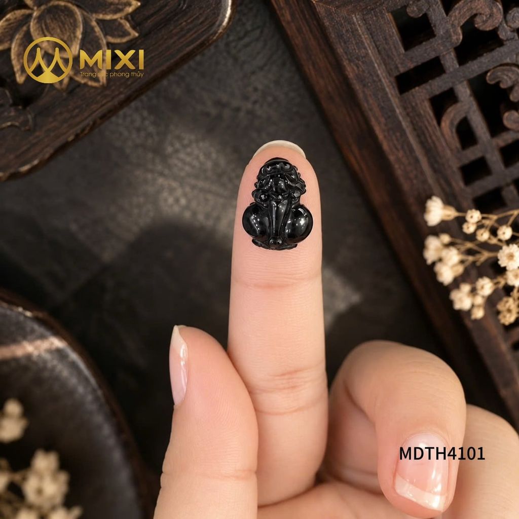 Mặt Dây Tỳ Hưu Thạch Anh Đen Khói 2A