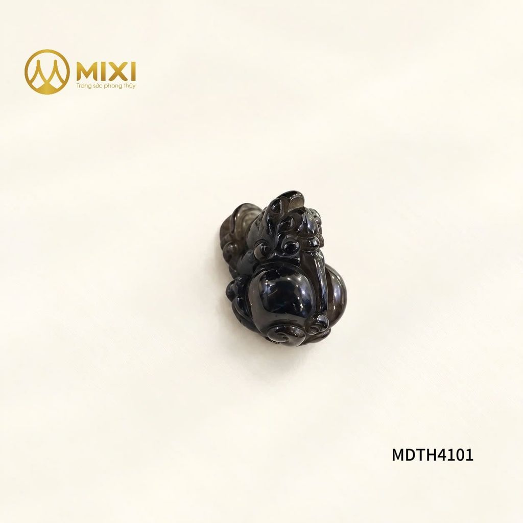 Mặt Dây Tỳ Hưu Thạch Anh Đen Khói 2A