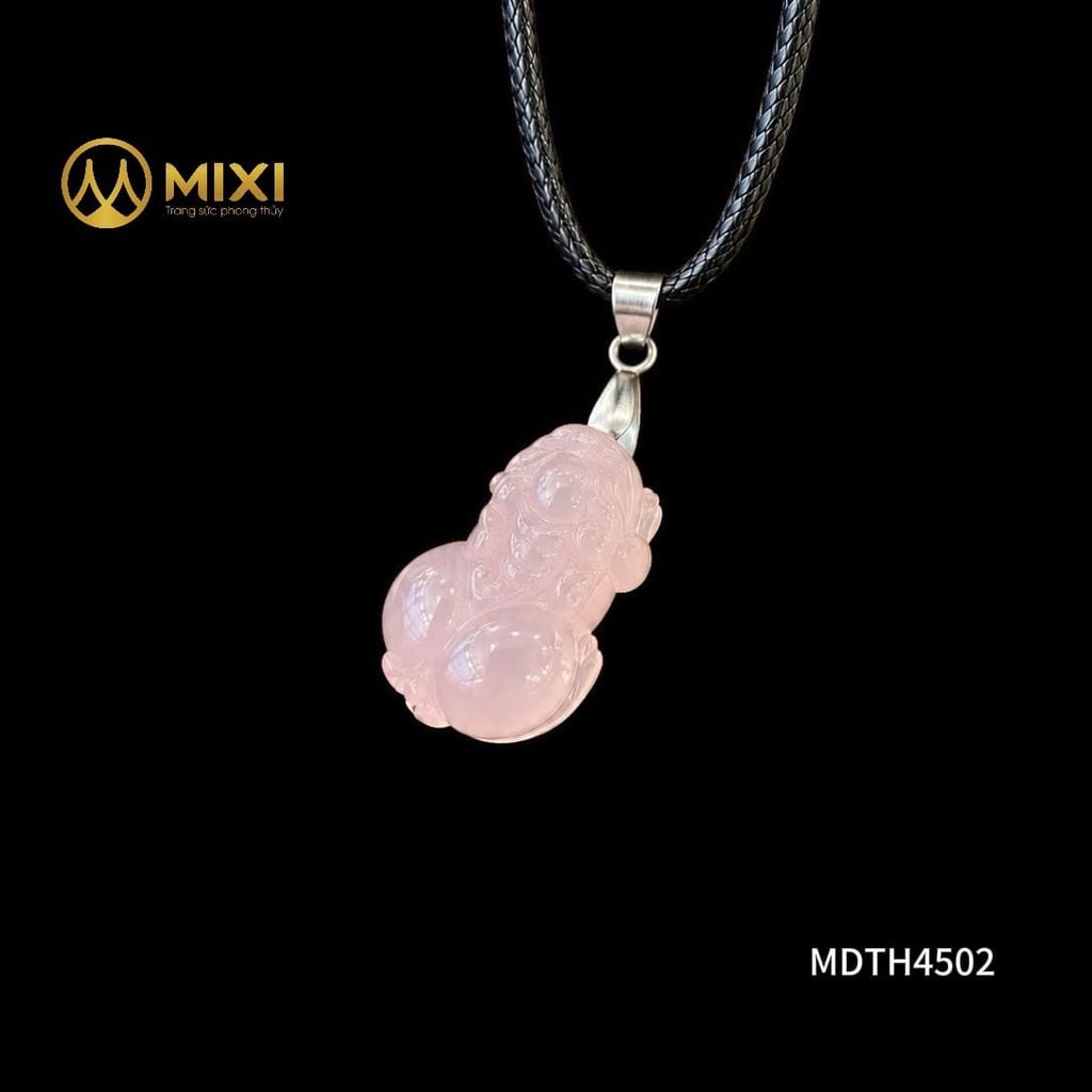 Mặt Dây Tỳ Hưu Thạch Anh Hồng 3A