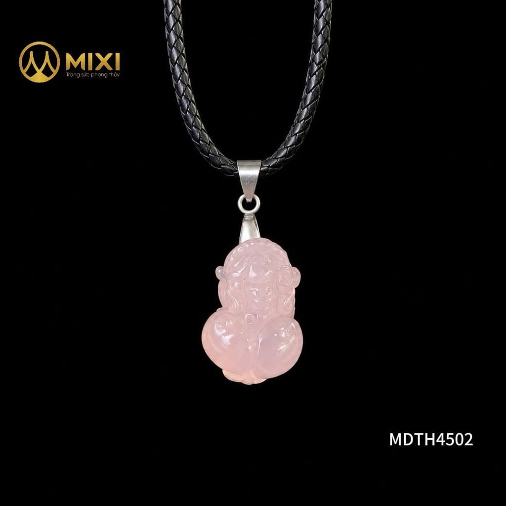 Mặt Dây Tỳ Hưu Thạch Anh Hồng 3A