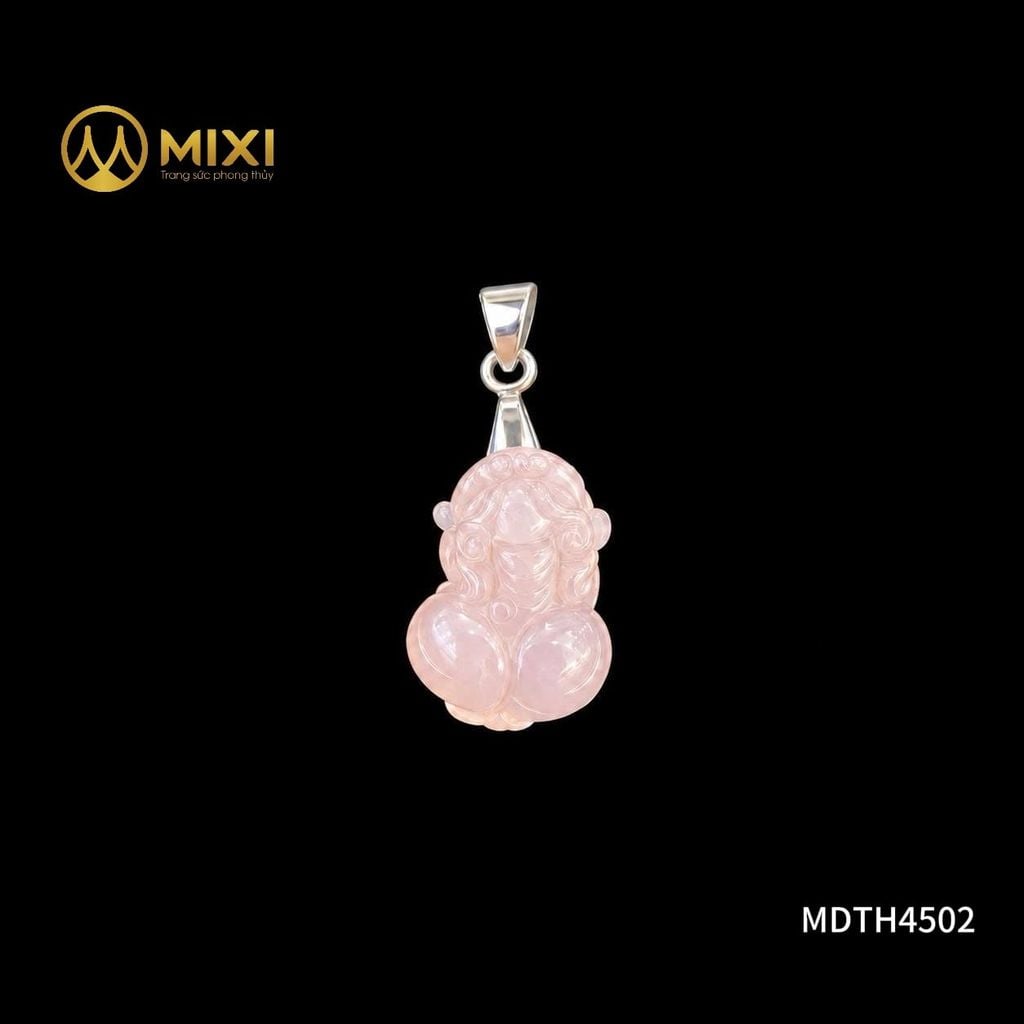 Mặt Dây Tỳ Hưu Thạch Anh Hồng 3A