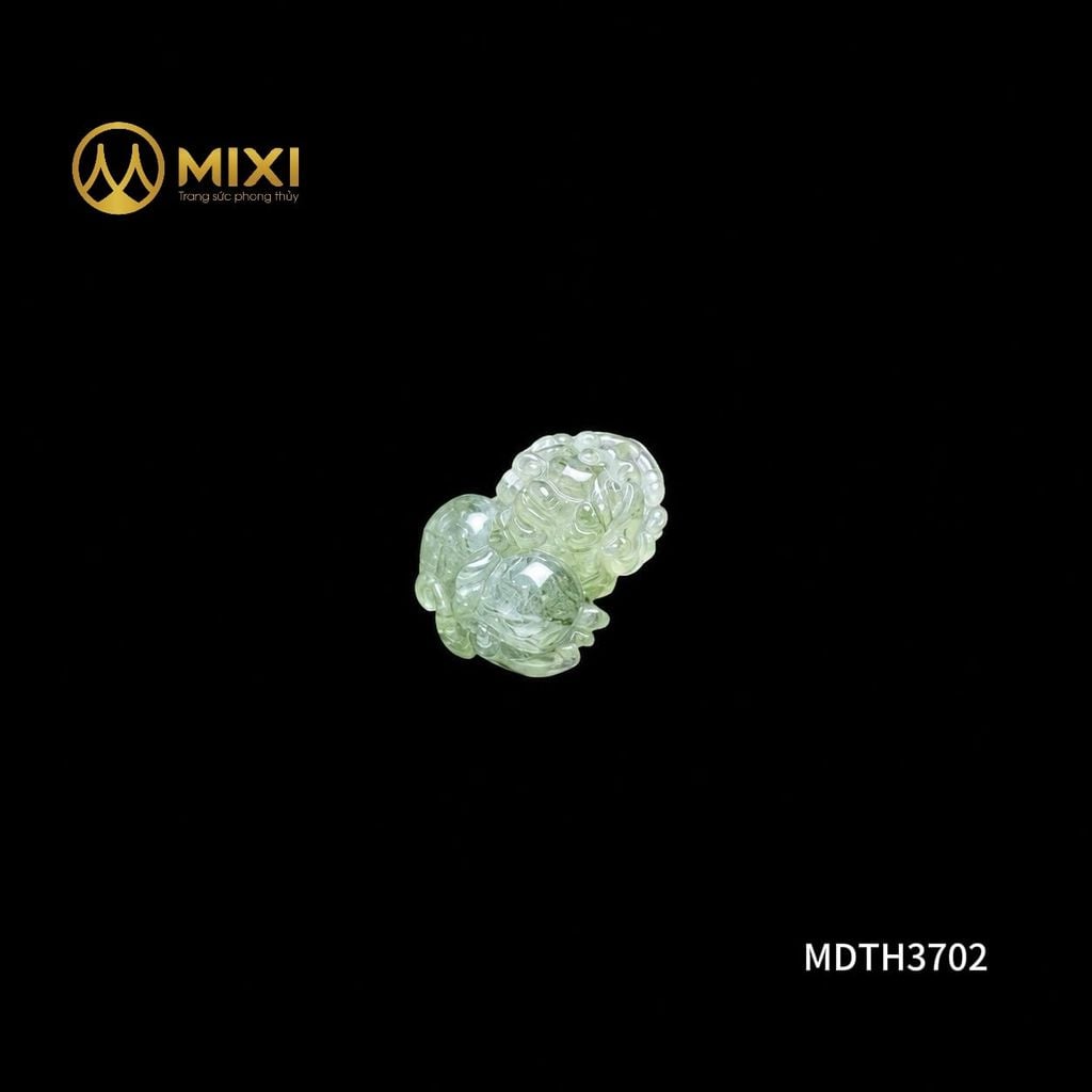 Mặt Dây Tỳ Hưu Thạch Anh Tóc Xanh 2A