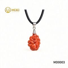Mặt Dây Cửu Vĩ Hồ Ly Ngọc Huyết Đỏ