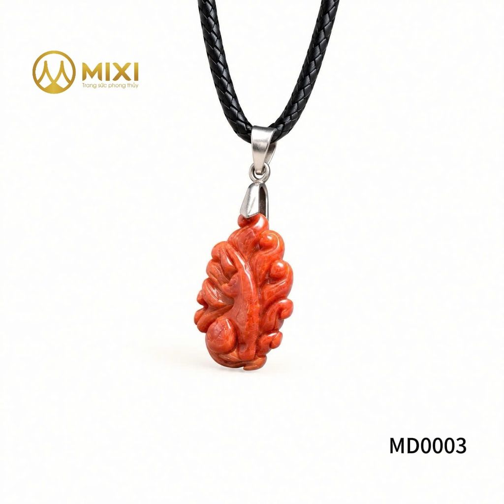 Mặt Dây Cửu Vĩ Hồ Ly Ngọc Huyết Đỏ