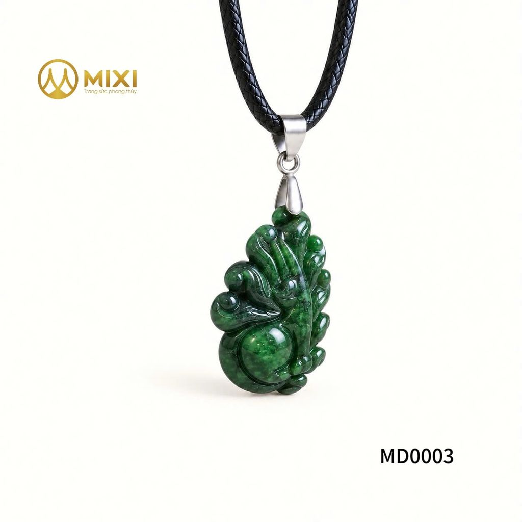 Mặt Dây Cửu Vĩ Hồ Ly Ngọc Sơn Thủy