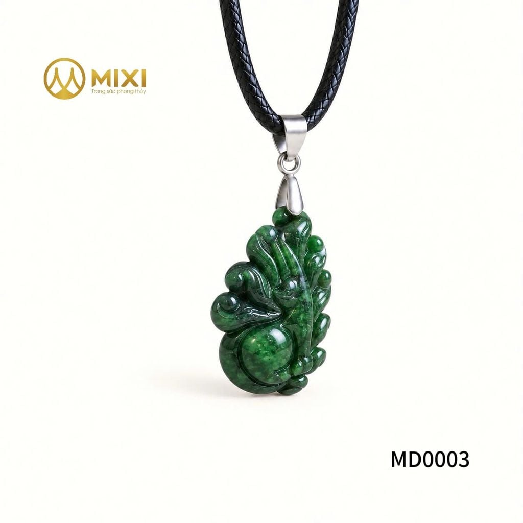 Mặt Dây Cửu Vĩ Hồ Ly Ngọc Sơn Thủy