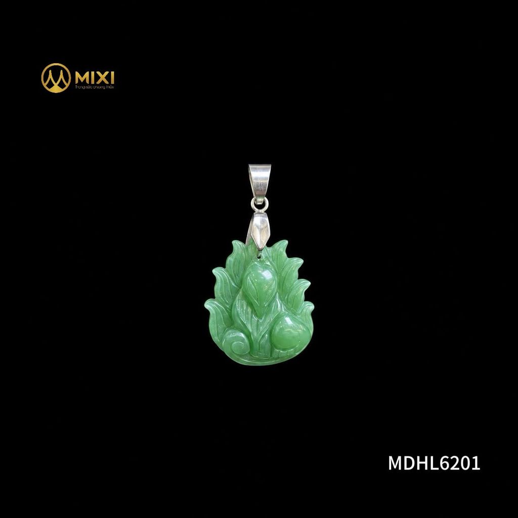 Mặt Dây Hồ Ly Thạch Anh Xanh 2A Chúa