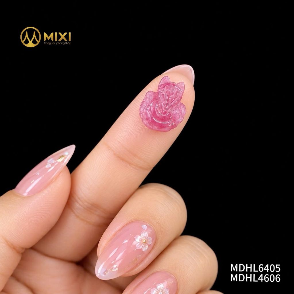 Mặt Đá Hồ Ly Ruby 2A Ôm hoa