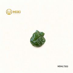 Mặt Dây Hồ Ly Ngọc Bích Nephrite 2A Ôm Hoa