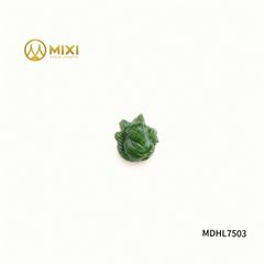 Mặt Dây Hồ Ly Ngọc Bích Nephrite 2A Ôm Hoa