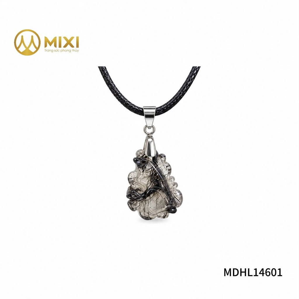 Mặt Dây Cửu Vĩ Hồ Ly Thạch Anh Tóc Đen 2A
