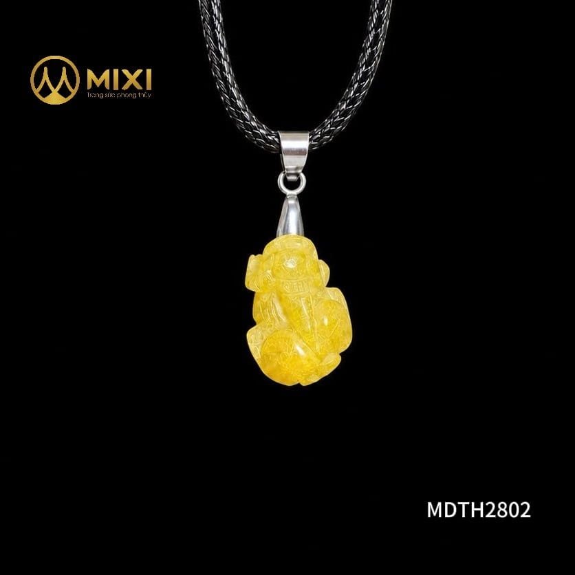 Mặt Dây Tỳ Hưu Thạch Anh Tóc Vàng 1A