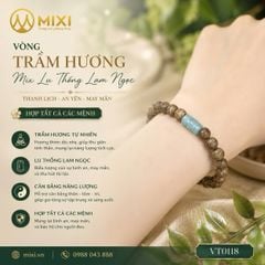 VT Gỗ Trầm Hương Tốc Vườn 1A6 Mix Lu Thống Ngọc Jade Hoa Bay Khắc Hoa Văn