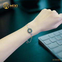 Lắc Tay Bạc Mix Lam Ngọc - Đồng Điếu