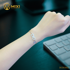 Lắc Tay Bạc Mix Ngọc Jade Trắng - Như Ý