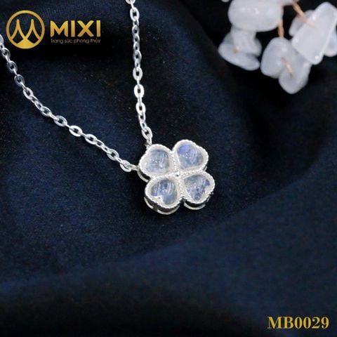 Mặt Dây Cỏ 4 Lá Mặt Trăng Bọc Bạc