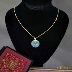 Mặt Dây Đồng Điếu Cẩm Thạch 3A Bọc Vàng 10k