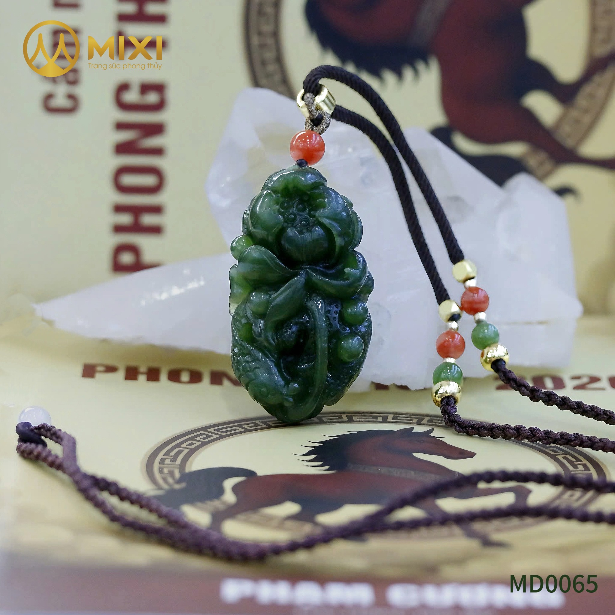 Mặt Dây Ngư Liên Phú Quý Ngọc Bích Nephrite Vip