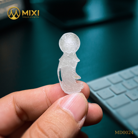 Mặt Dây Quan Âm Ngọc Cẩm Thạch Dáng Đứng