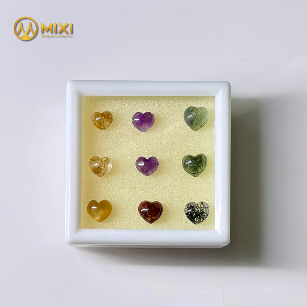 Mặt Nhẫn Trái Tim Thạch Anh Tóc Đỏ