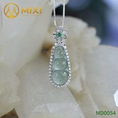 MD Hạt Đậu Ngọc Lam Băng Dầu Bọc Bạc Xi Vàng Trắng Sủi Đá Cao Cấp