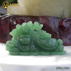 Phật Di Lặc Thạch Anh Xanh Vác Cành Đào