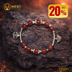 VT TA Dâu Tây Hồng 3A Mix Charm Bạc Thái Thỏi Vàng, Chanel Treo Bạc 925