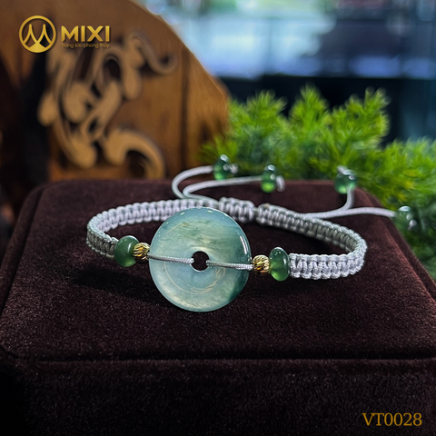 Vòng Tết Đồng Điếu Cẩm Thạch 3A Mix Ngọc Bích_Bi Khía Vàng 10K